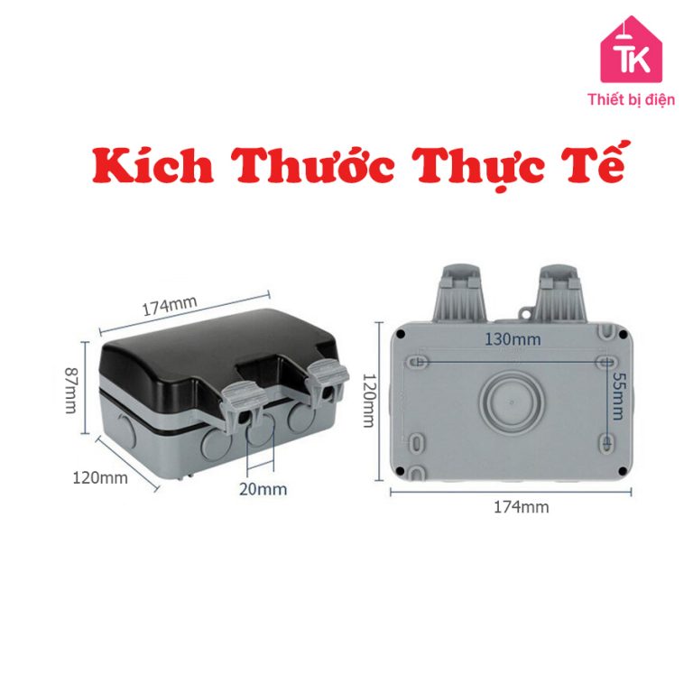 Hộp Chống Nước Che Mưa Cho Công Tắc Ổ Cắm Điện Ngoài Trời TENKO TK-IP66 ...